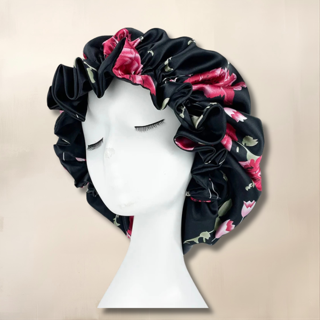 Bonnet réversible fleurie