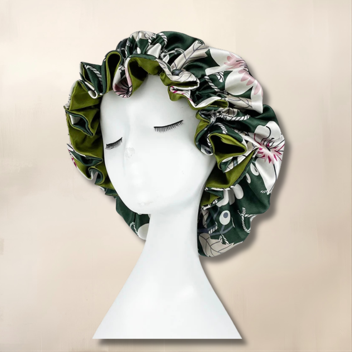 Bonnet réversible fleurie