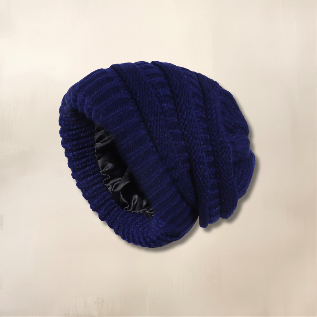 Bonnet maille interieur satin