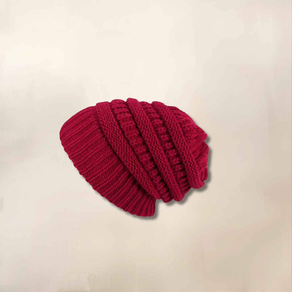 Bonnet maille interieur satin